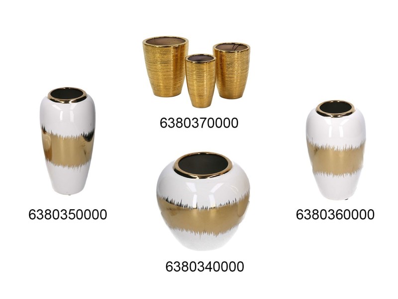 Vaso Ceramica Oro e bianco